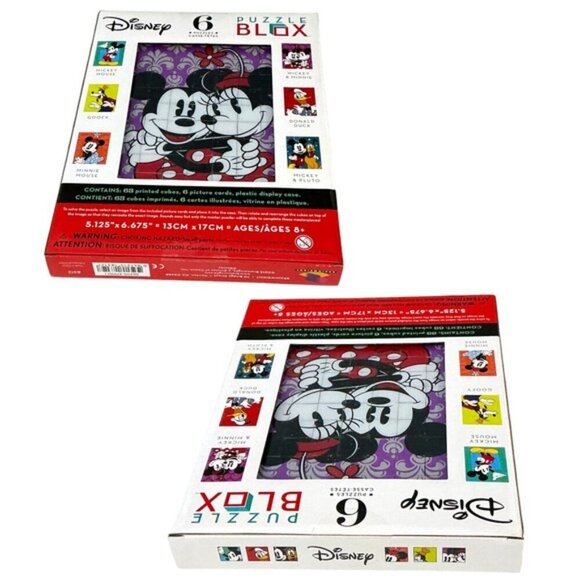Disney Puzzle Blox 6 in 1 Cube Puzzle Mickey Minnie Donald Duck Pluto Goofy - Picture 8 of 16